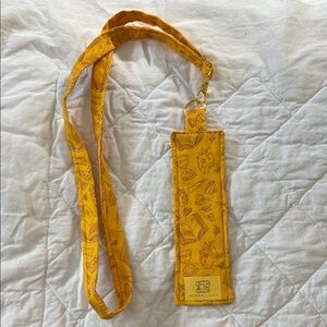 Great Teacher gifts ! Yellow Patterned Lanyard/Pen holder  with Clip